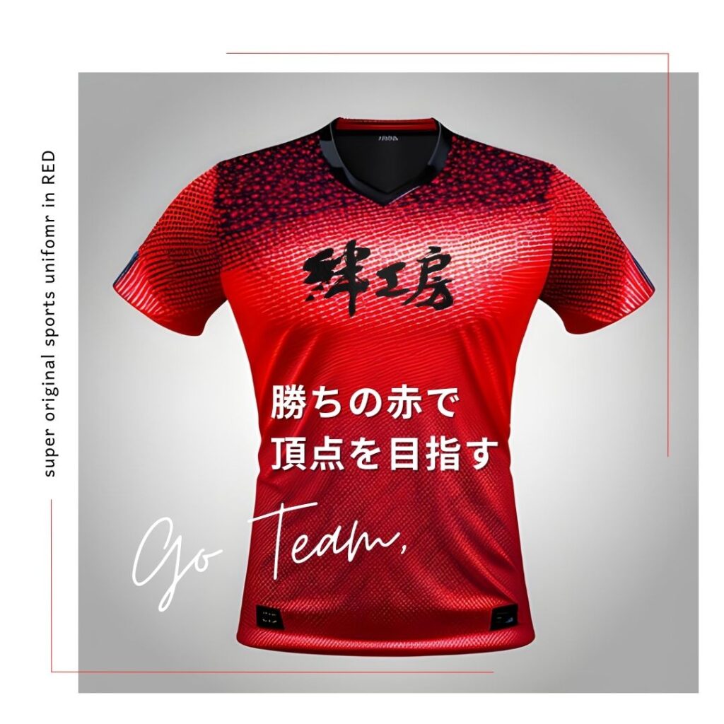 昇華プリント赤フットサルユニフォーム